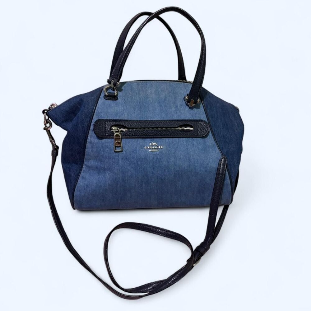 Coach Denim Tote Bag with Detachable Strap
